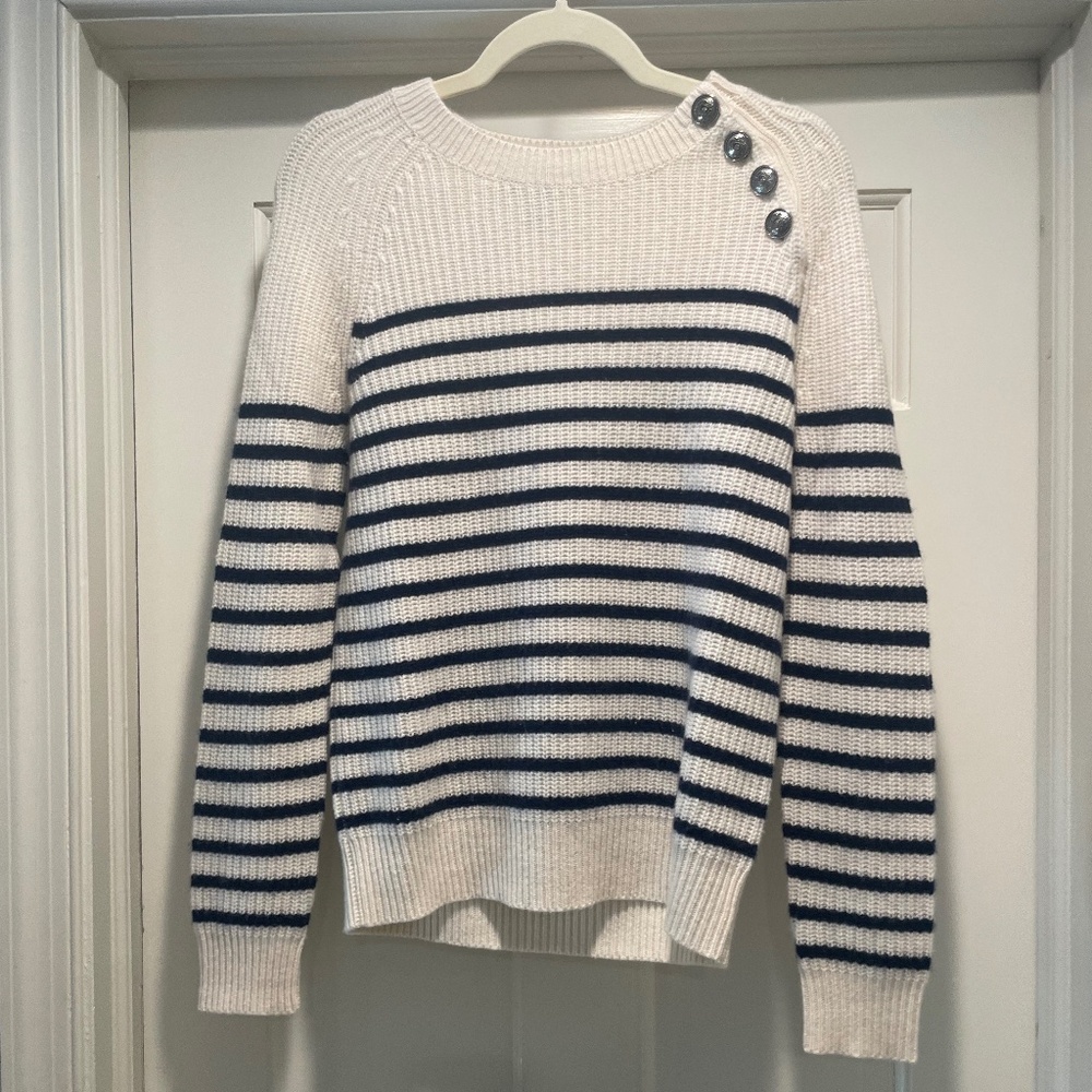 Aqua by Bloomingdale’s cashmere striped sweater size S